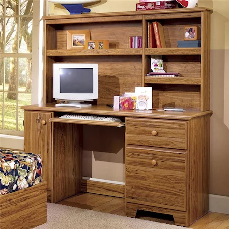 Computer Desk with Shelf Storage and Tower Door